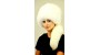 White fox fur hat with tail